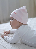 Шапка трикотажная однослойная розовая