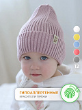 Шапка вязаная розовая