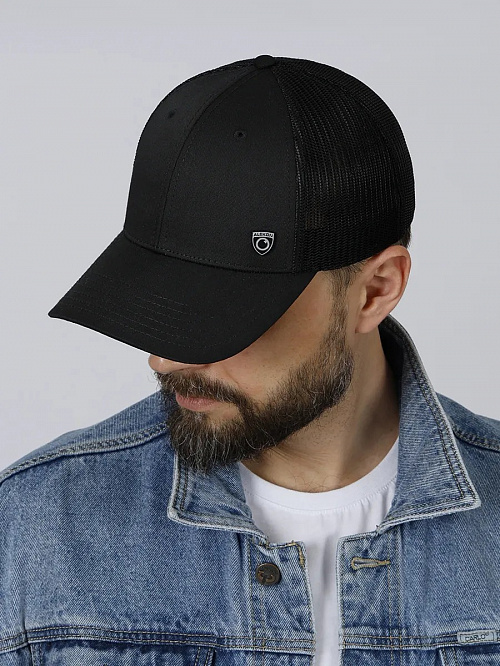 Бейсболка летняя с сеткой чёрная