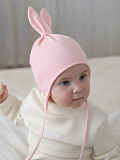 Шапка трикотажная двухслойная розовая